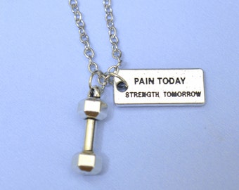 motivation necklace, gym strength necklace,Gym Charm Strength necklace, personalized necklace, gym buddy gift necklace , ldr gift, gym buddy