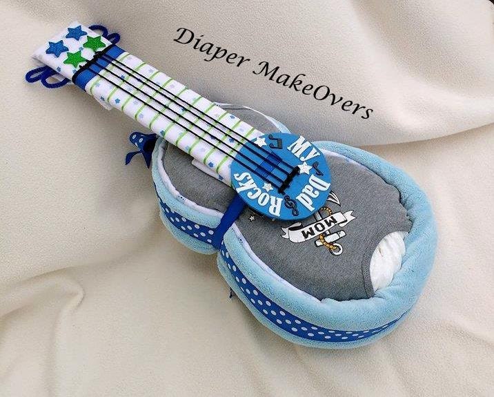 Boy Diaper Cake Guitar Diaper Cake Baby Shower Gift