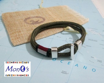 Bracciale uomo corda chiusura Zamak