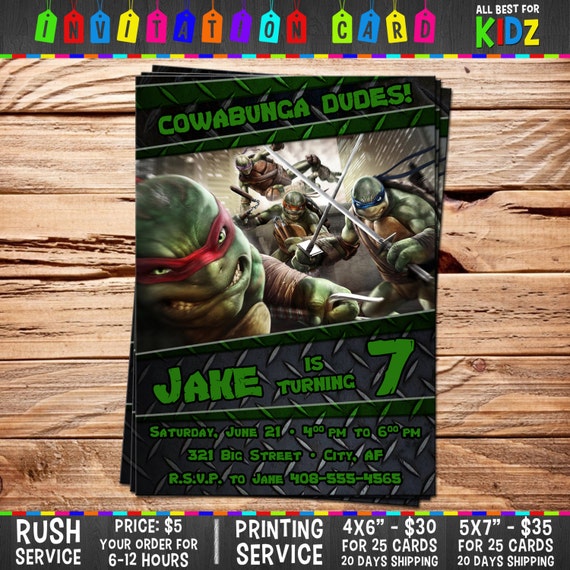 TMNT Teenage Mutant Ninja Turtles Invitation by AllBestForKidz