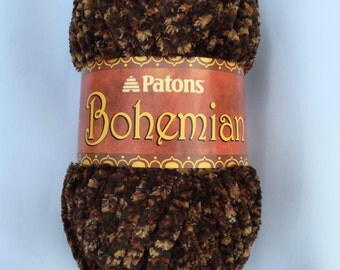 Patons Bohemian Yarn ARTISTIC TAUPES 11013 ~ 80 g ~ 2.8 oz ~ 68 yards ~ Super Bulky #6 ~ Poncho ~ Hat ~ Scarf ~ Throws ~ Chenille Yarn ~
