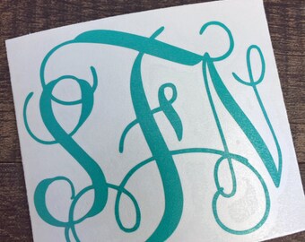 Monogram Decal | Car Window Decal | Yeti Decal | Monogram Sticker | Macbook Decal | Vinyl Decal for Yeti | Swell Monogram | Corkcicle Decal