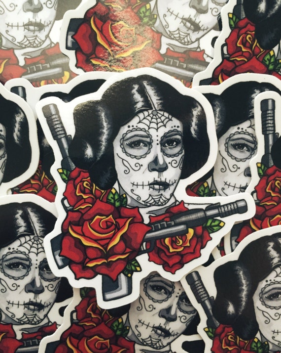 Download Sugar Skull Princess Leia Sticker Day of the Dead Vinyl