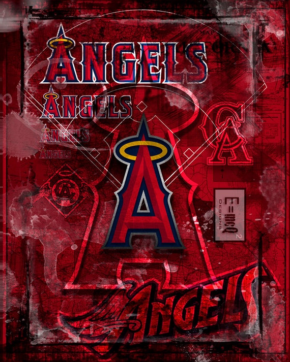 Anaheim Angels Art Anaheim Angels Poster MLB by McQDesign on Etsy