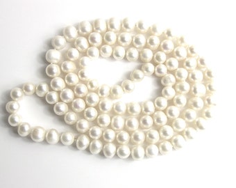 33" Long Freshwater White Pearl Strand -nk168