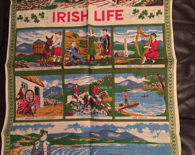 Vintage irish life tea towel