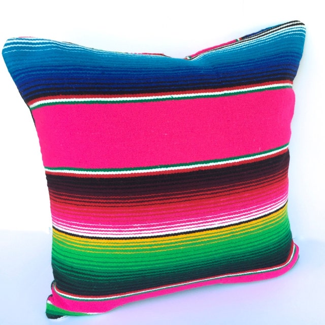 Embroidered Mexican Dress Pillows Serape by TheBirdandPear on Etsy