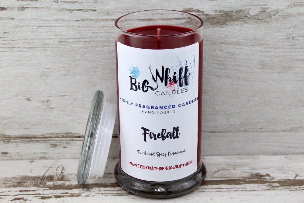 Fireball Scented Candles Handmade Candles by BigWhiffCandleCo