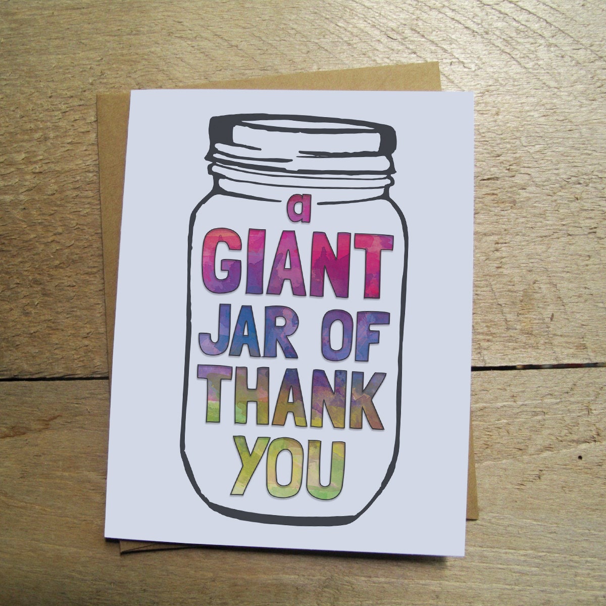 Giant Jar of Thank You Card by PaperWolfDsgn on Etsy