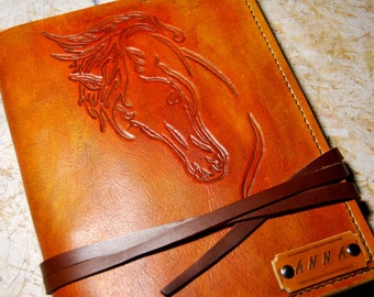 Personalized Journal Leather, Horse Journal, Gift Leather Notebook, Handmade Journal, A5 Journal, Gift for Her, Gift for Him, Leather Diary