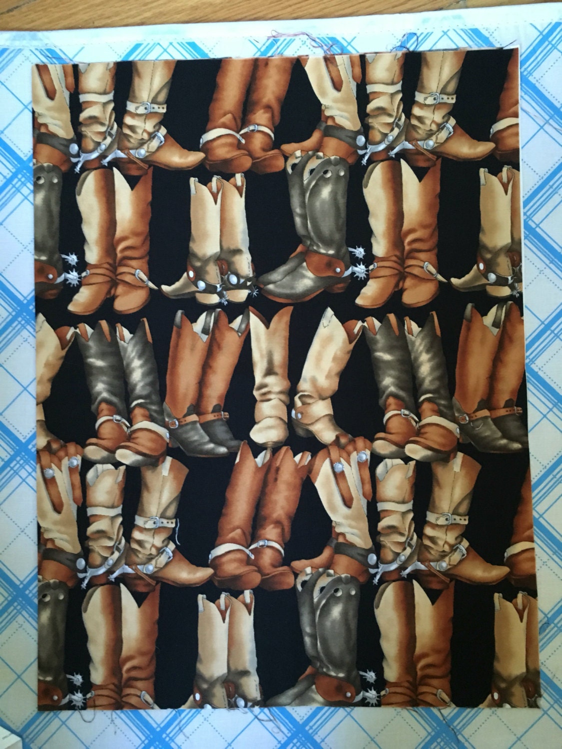 Cowboy boots quilt fabric