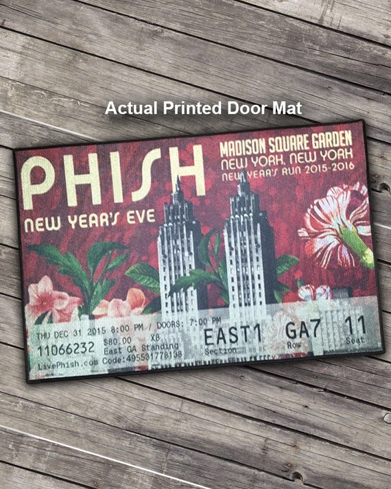 Custom Printed Concert Ticket Stub Door Mat by PhunkyThreadsShirts
