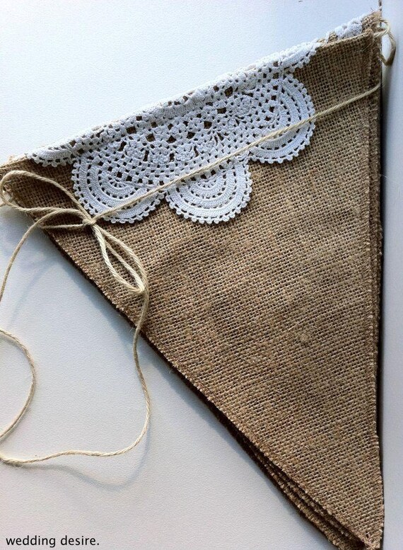 Burlap Banner DIY Kit Burlap Pendants Natural Jute Burlap