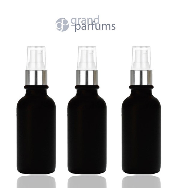 Download 6 LUXURY 30ml Matte Glass BLACK Cosmetic Bottles by GrandParfums