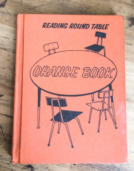 1965 Vintage Children S Book Reading Around Table Orange 1965 Vintage Children S Book Reading Around Table Orange 1960s Textbook American