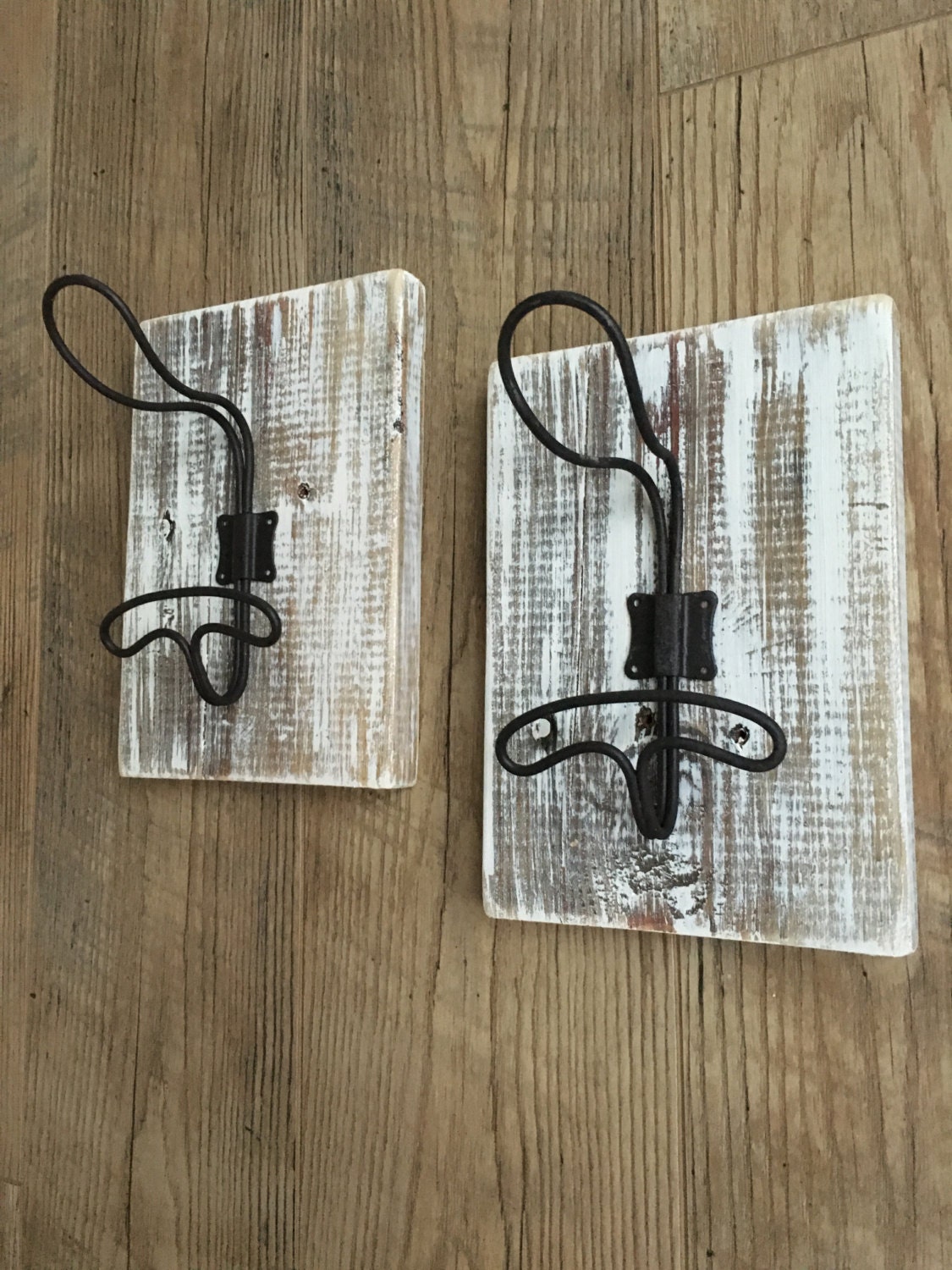 Wire Locker Room Wall Hooks on Reclaimed WoodWire HookCoat
