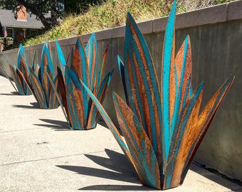 2 1/2 Foot Blue Tequila,Rustic,Sculpture,Metal Art,Garden Art,Yard Art,Garden Sculpture,Cactus,Southwestern Decor,Garden Decor,Home Decor