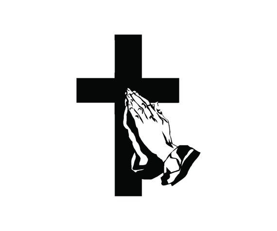 Praying Hands on Cross Religion Church by SportsPlayGraphics