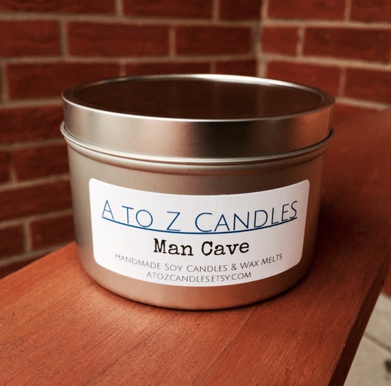 No. 854 MAN CAVE Natural Soy Candle 2 oz 4 oz 8 by AtoZCandles