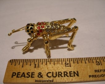 Large Rhinestone Cricket Brooch(329)