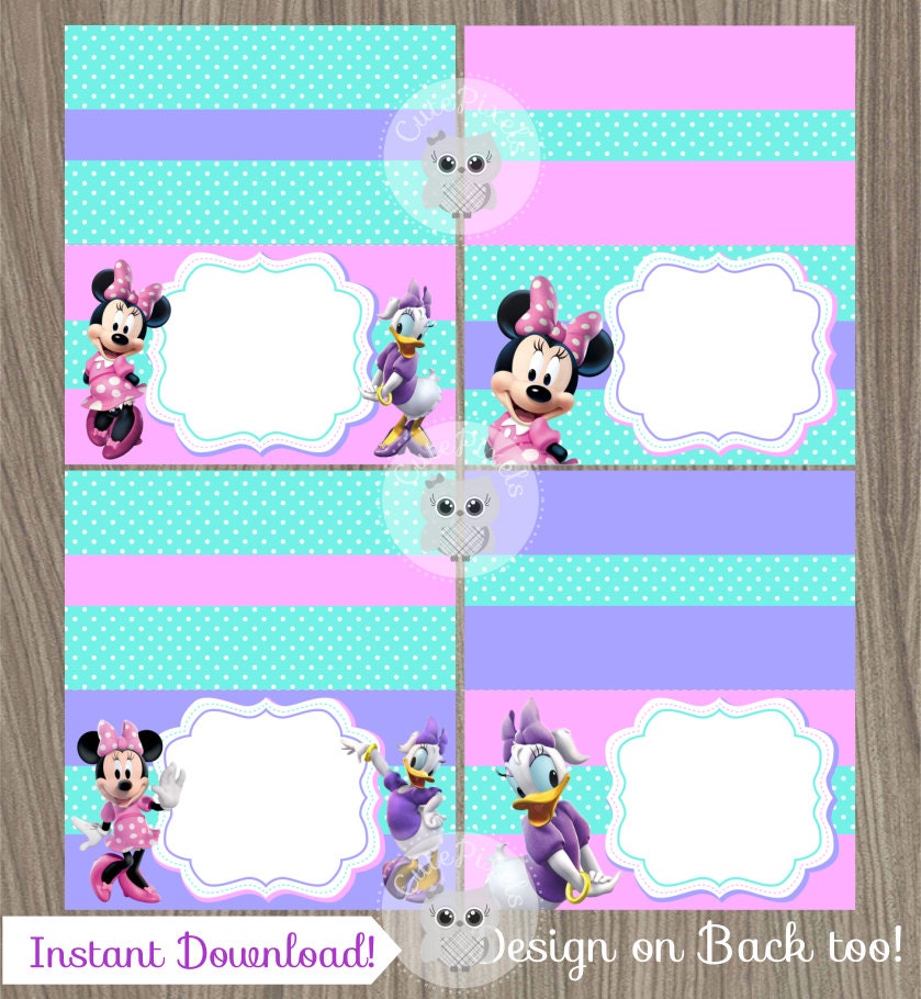 Minnie Mouse Place Cards Minnie Mouse Food Label Minnie