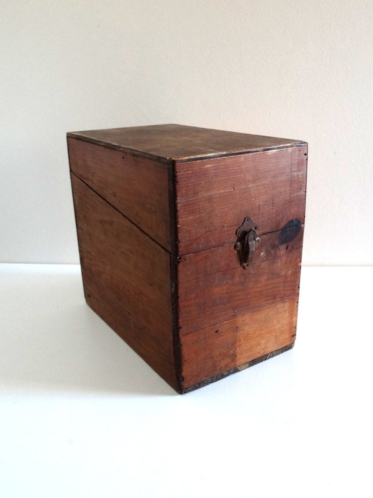 Vintage Wooden File Box