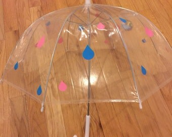 Baby shower Decoration, sprinkle , baby shower decor Personalized umbrella, adult & child size, clear dome, great gift any name