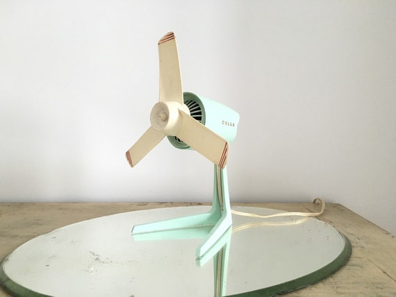 Ventilateur CALOR vintage gris claire et bleu