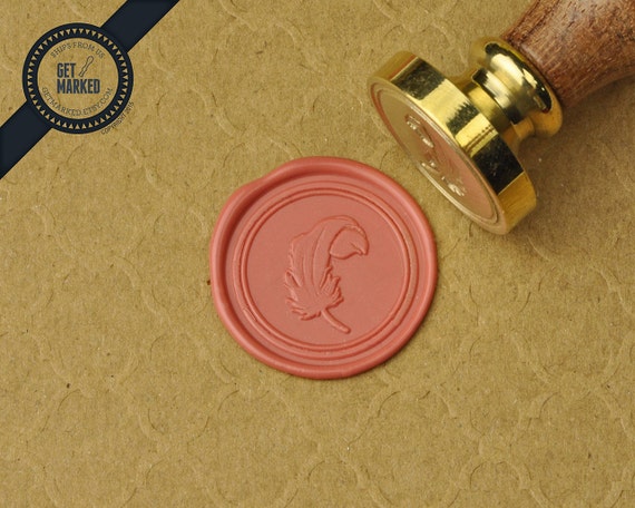 Flowing Feather Wax Seal Stamp by Get Marked WS0345