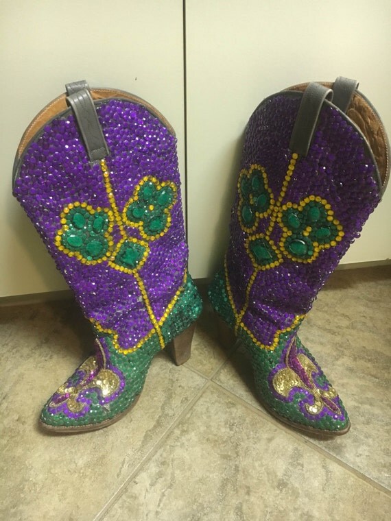 Mardi Gras Rhinestone Boots