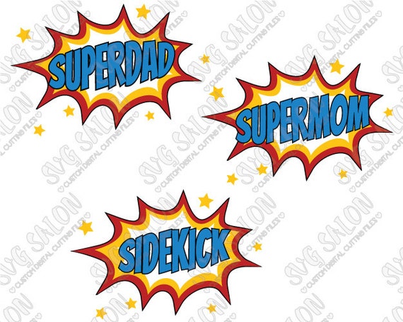 Download SVG Superdad / Supermom / Sidekick Father Mother Child by ...