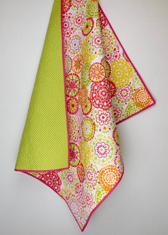 Boho Baby girl quilt Boho Chic crib bedding Hippy retro