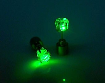 LED Earrings, Festival Jewellery, Light Up Earrings, Glow in the Dark Jewelry, Stud Earring, Unisex Earring