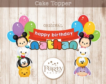 Tsum Tsum Inspired Cake Topper - Customized Name (Digital Copy) **No physical item will be shipped