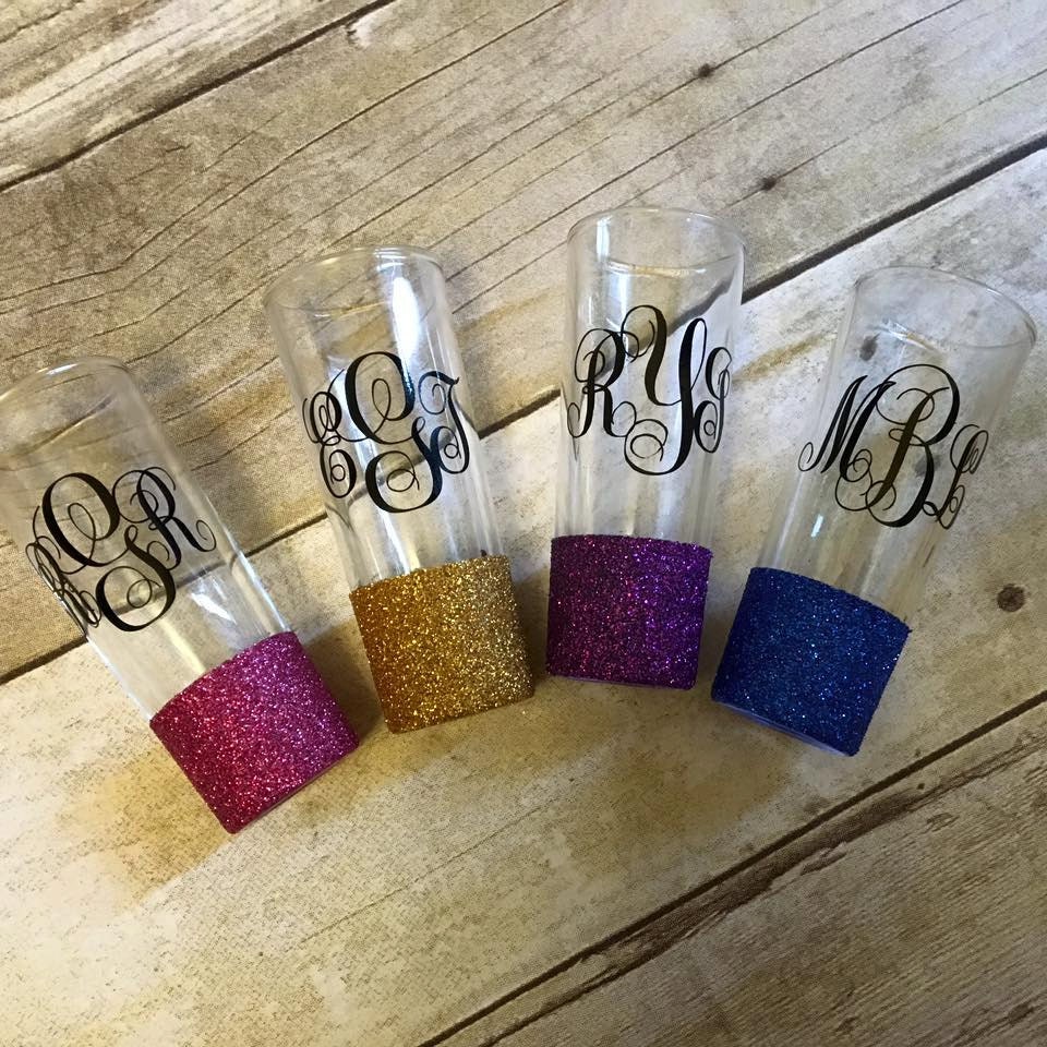 Glitter Shot Glass Personazlized Monogram Shot Glass