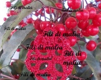 Schema orecchini " goccia di rosso"- chiacchierino. Earrings scheme " drop of red" - tatting