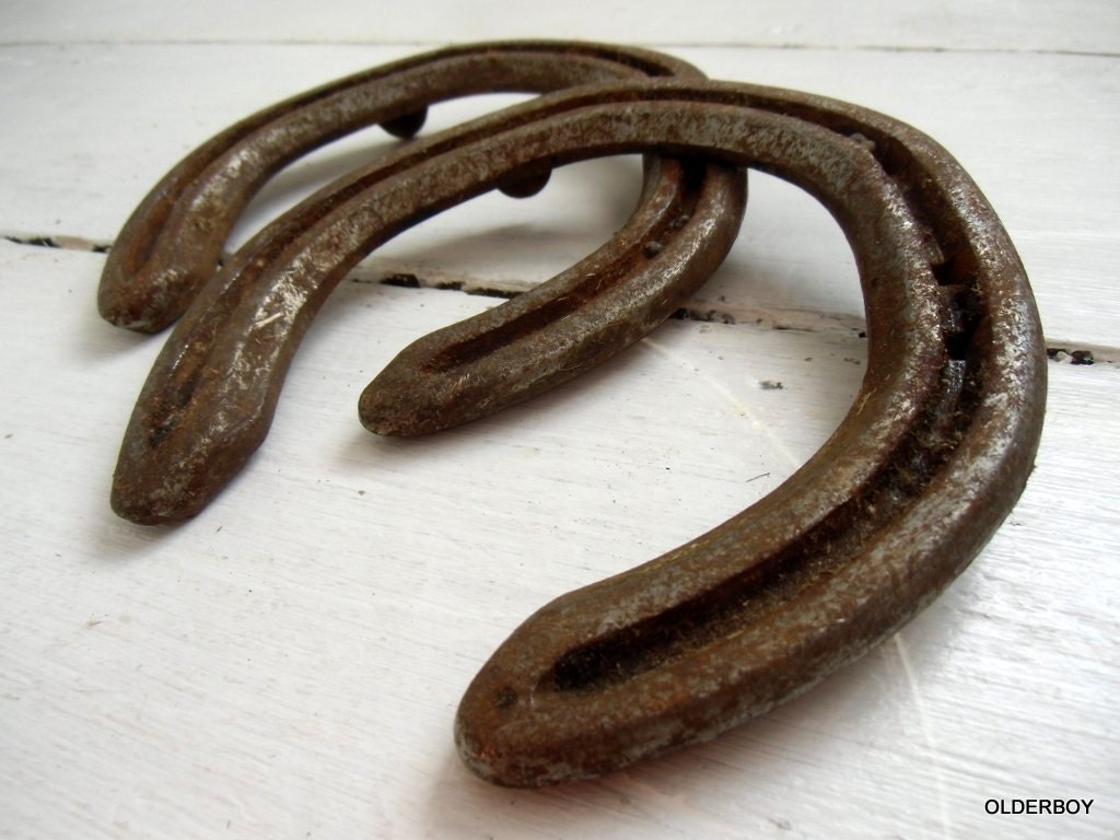 Two Lucky Horseshoes Vintage Pair Horseshoe Metal Rusty