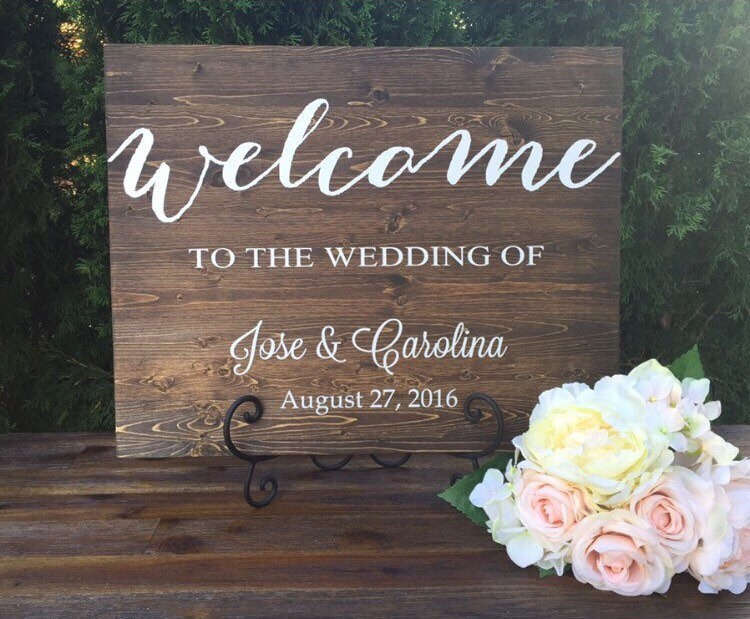  Rustic Wood Wedding Sign Wedding Welcome Sign by 