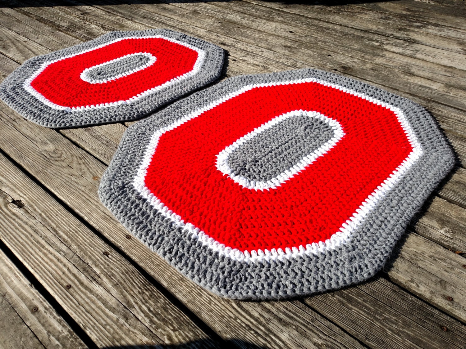 ohio state buckeyes crochet rug handmade block o throw rug ohio state buckeyes crochet rug handmade block o throw rug