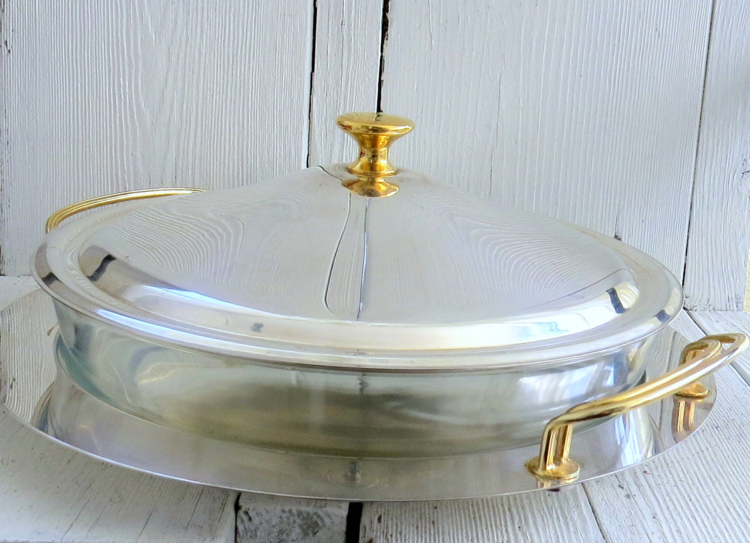 EP iron dish with lid covered serving dish butler dish