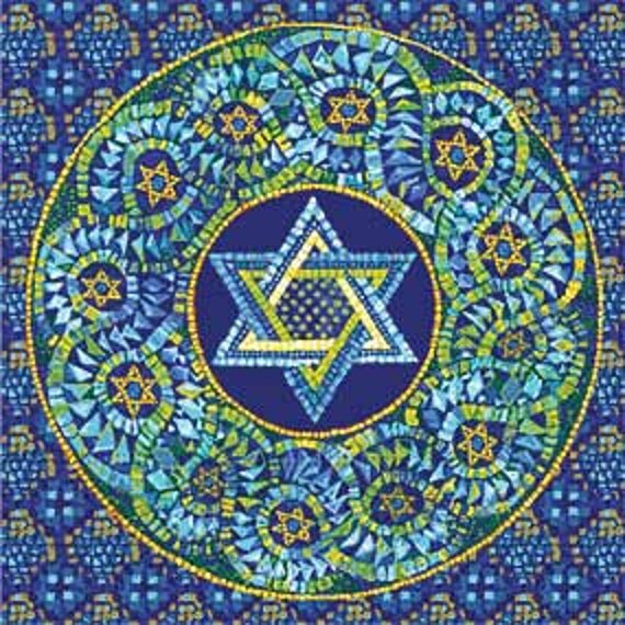 Passover Paper Napkins with Mosaic Jewish Star for