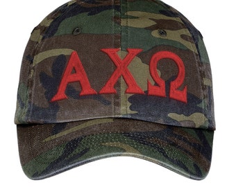 Alpha Chi Omega Lettered Camouflage Hat