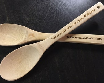 Personalized Grandma Gifts, Grandma Gift, Gifts for Grandma, Christmas Gifts for Mom, Christmas Gifts for Her - Engraved Utensils, Set of 2