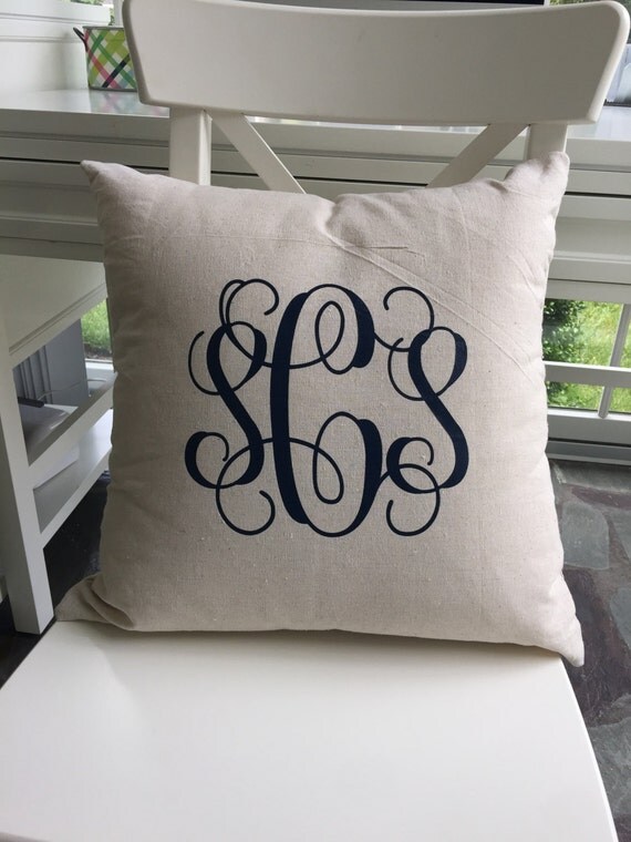 Monogram Pillow Monogrammed Throw Pillow Custom Throw