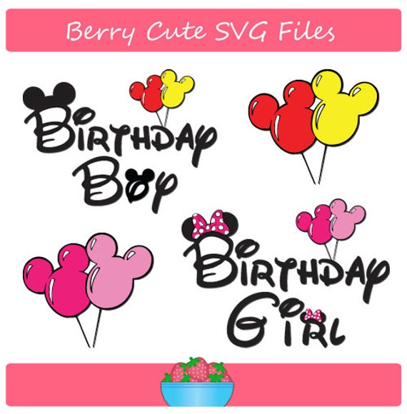 Download Minnie Mouse and Mickey Mouse Birthday Titles Silhouette Set