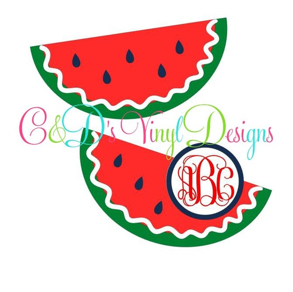 Watermelon Monogram Decal Monogram by CandDVinylDesigns on Etsy