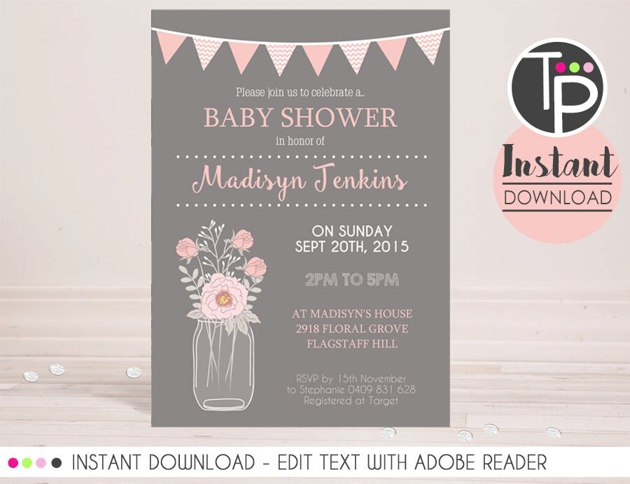 Instant Download Baby Shower Invitations 6