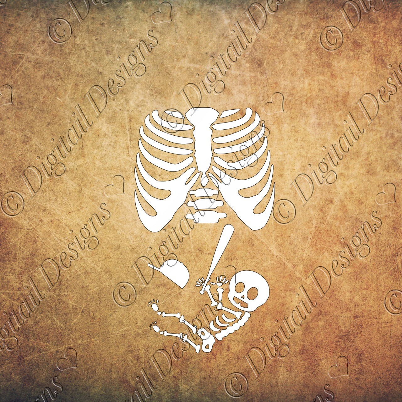 Softball Baby Skeleton Pregnancy SVG PNG DXF Eps Fcm Cut File