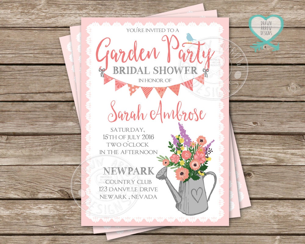 Garden Party Bridal Shower Invitation