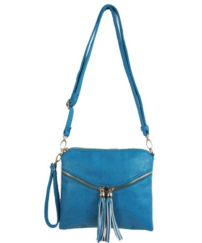 blue and gold purse